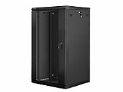 Lanberg wall-mounted installation rack cabinet 19'' 22U 600x600mm black (glass door)_1