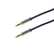 CABLU audio LOGILINK stereo (3.5 mm jack T/T), 3m, conectori auriti, albastru 