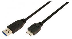 CABLU alimentare si date LOGILINK, pt. smartphone, USB 3.0 (T) la Micro-USB 3.0 (M), 3m, negru,  CU0028  (include TV 0.15 lei)