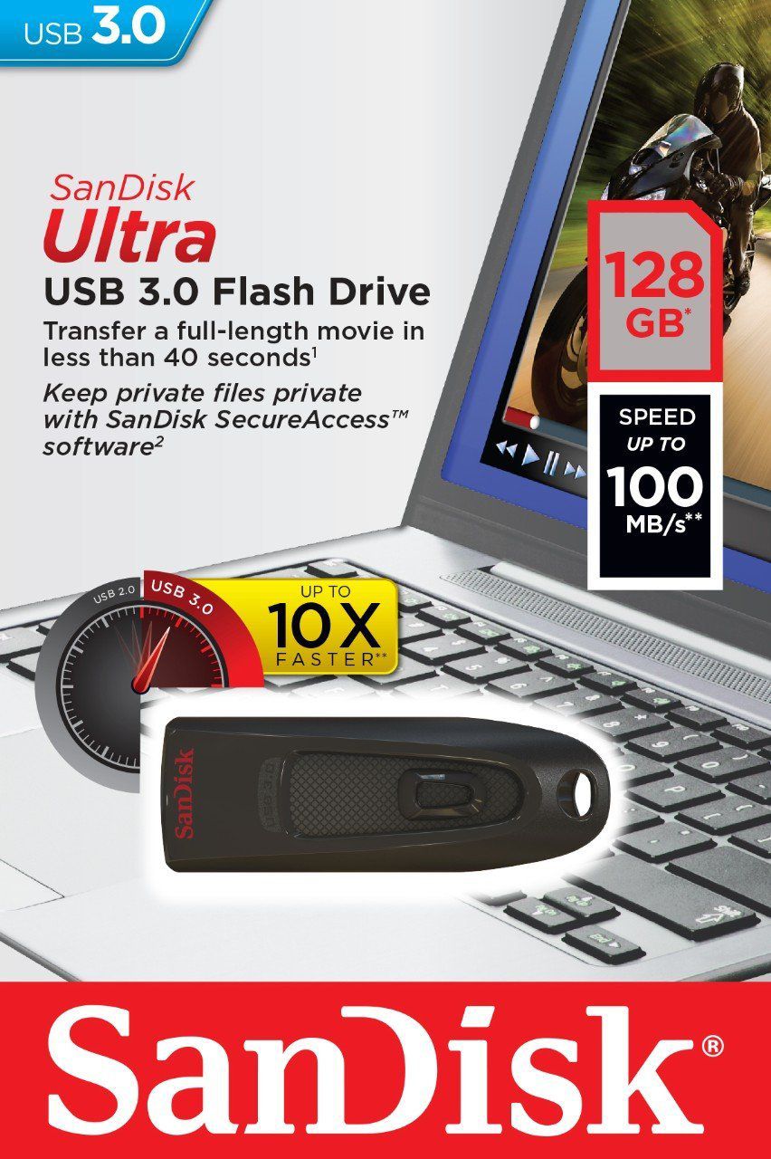 Memorie USB Flash Drive SanDisk Ultra, 128GB, USB 3.0_2