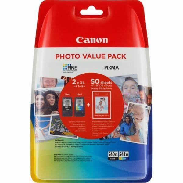 Cartus cerneala Canon PG-545XLPVP, multipack XL(black XL, color XL, hartie foto GP-501 50 coli), pentru Canon Pixma IP2850, Pixma MG2450, PixmaMG2455, Pixma MG2550._2