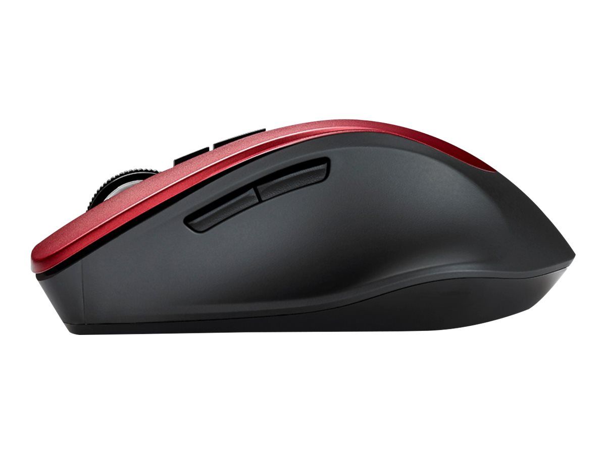 ASUS Optical Mouse WT425 Wireless, 1600dpi, 6 butons, 65g, 104x68x40mm, Silent mouse click design, for right hand, Red_3