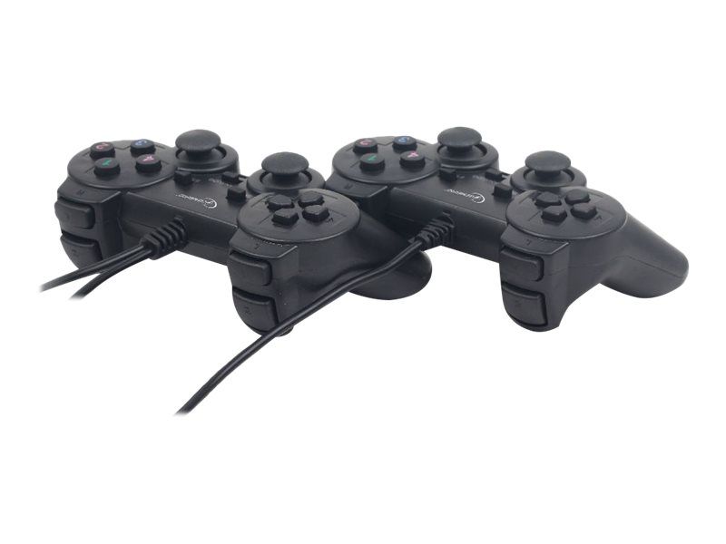 GAMEPAD cu fir GEMBIRD, 2x console, PC, USB, negru, 