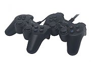 GAMEPAD cu fir GEMBIRD, 2x console, PC, USB, negru, 