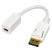CABLU video LOGILINK, adaptor DisplayPort (T) la Mini-DisplayPort (M), 10cm, conectori auriti, rezolutie maxima Full HD (1920 x 1080) la 60 Hz, alb,  CV0040  (include TV 0.06 lei)