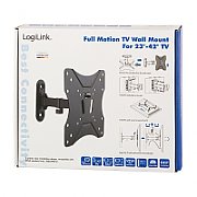 SUPORT de perete LOGILINK, pt 1 TV/monitor plat, diag. max 42 inch, inclinare, pivotare, max 25 Kg, 