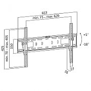 SUPORT de perete LOGILINK, pt 1 TV/monitor plat, diag. max 70 inch, inclinare, max 50 Kg, 