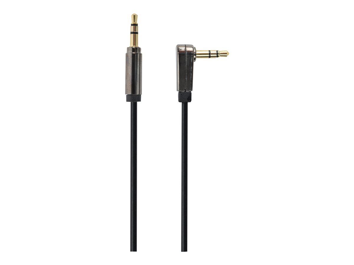 CABLU audio GEMBIRD stereo (3.5 mm jack T/T), 1.8m, conectori auriti, un conector 90 grade, black 