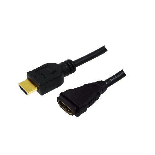 CABLU video LOGILINK, adaptor HDMI (T) la HDMI (M), 1m, conectori auriti, rezolutie maxima 4K DCI (4096 x 2160) la 60 Hz, negru, 