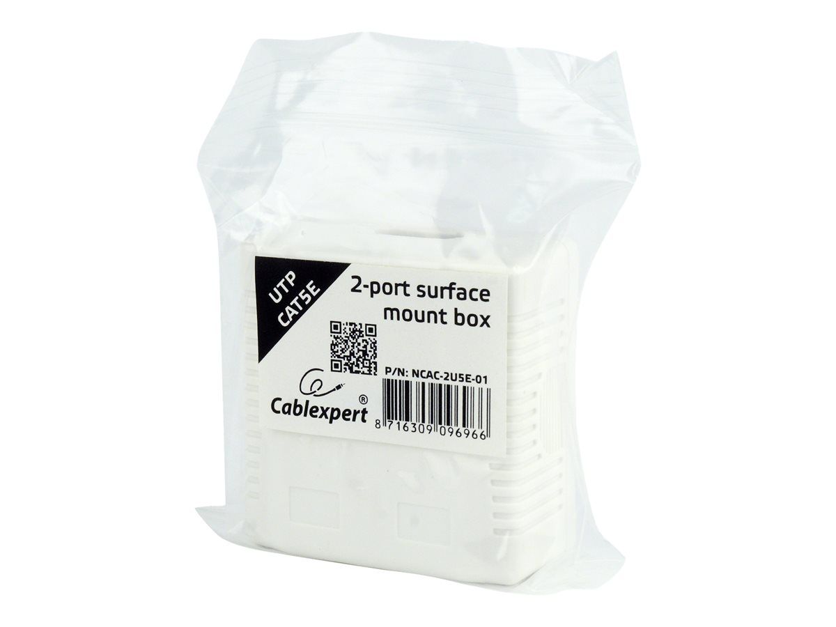 PRIZA RJ-45 aplicabila cu 2 iesiri GEMBIRD pt. cablu UTP, Cat5e, Krone (LSA) x 2 | RJ-45 (M) x 2, plastic, 1 buc,  NCAC-2U5E-01 