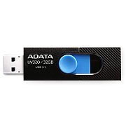 MEMORIE USB 3.2 ADATA 32 GB, retractabila, carcasa plastic, negru / albastru, 