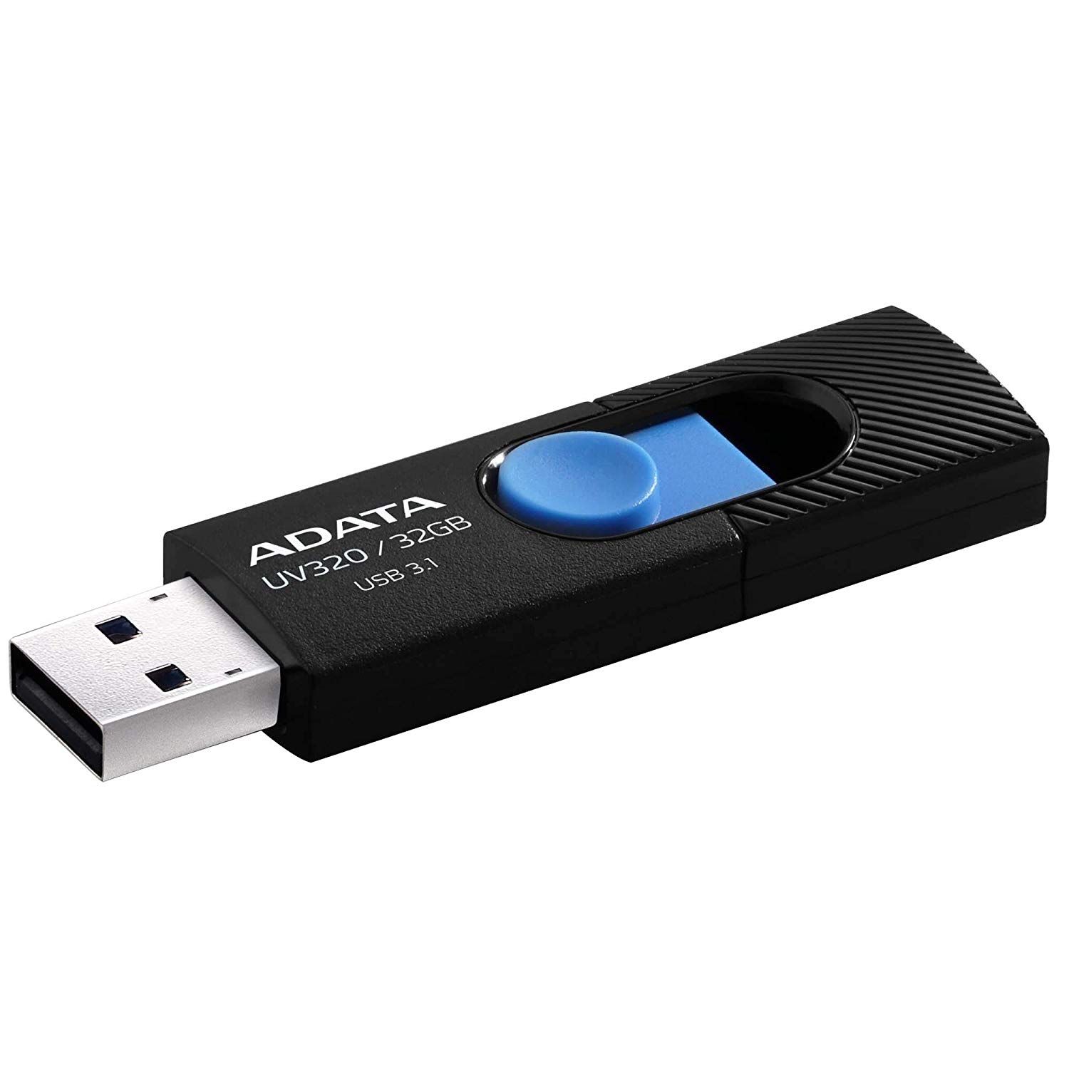 MEMORIE USB 3.2 ADATA 32 GB, retractabila, carcasa plastic, negru / albastru, 