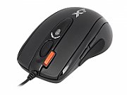 MOUSE A4tech, gaming, cu fir, USB, optic, 2000 dpi, butoane/scroll 6/1, buton selectare viteza, negru, 