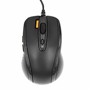 MOUSE A4tech, gaming, cu fir, USB, optic, 2000 dpi, butoane/scroll 6/1, buton selectare viteza, negru, 