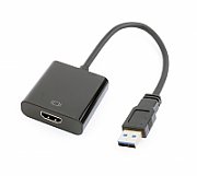 CABLU video GEMBIRD, adaptor USB 3.0 (T) la HDMI (M), 15cm, rezolutie maxima Full HD (1920 x 1080) la 60Hz, negru, 