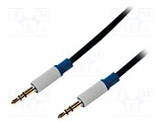 CABLU audio LOGILINK stereo (3.5 mm jack T/T), 1.5m, premium, conectori auriti, negru 