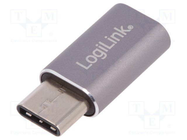 ADAPTOR LOGILINK, pt. smartphone, USB 3.0, USB Type-C (T) la Micro-USB (M), argintiu,  AU0041  (include TV 0.06 lei)