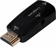 CABLU video LOGILINK, adaptor USB 3.0 (T) la DVI-I DL (M), 10cm, rezolutie maxima Full HD (1920 x 1080) la 60 Hz, negru, 