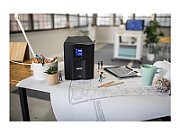 UPS APC SMC1500IC, 1500 VA, 900 W, cu management, line-interactive, 8x C13, 1x C14, 1x RJ45, 1x USB, 24V Baterie cu plăci de plumb şi acid, LCD, Tower, Negru 
