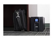 UPS APC SMC1500IC, 1500 VA, 900 W, cu management, line-interactive, 8x C13, 1x C14, 1x RJ45, 1x USB, 24V Baterie cu plăci de plumb şi acid, LCD, Tower, Negru 