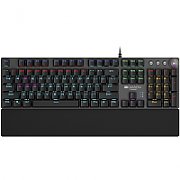 Wired Gaming Keyboard,Black 104 mechanical switches,60 million times key life, 22 types of lights,Removable magnetic wrist rest,4 Multifunctional control knob,Trigger actuation 1.5mm,1.6m Braided cable,US layout,dark grey, size:435*125*37.47mm, 840g_1