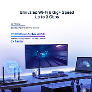 Wireless Router TP-LINK, ARCHER AX50dual band AX3000  5 GHz: 2402 Mbps (802.11ax), 2.4 GHz: 574 Mbps(802.11ax), Standard and Protocol: IEEE 802.11ax/ac/n/a 5 GHz, IEEE 802.11ax/n/b/g 2.4 GHz, 4 x Antene Externe omni-direcționale, 1 x 10/100/1000Mbps port WAN, 4 x 10/100/1000Mbps porturi LAN, 1 x