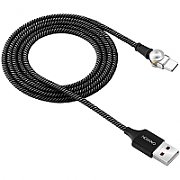 CANYON Rotating magnetic Type C charging cable (no data transfer), USB2.0, Power output 5V/2A, OD 3.2mm, with Short-circuit protection, cable length 1m, Black, 16*6*1000mm, 0.024kg_3