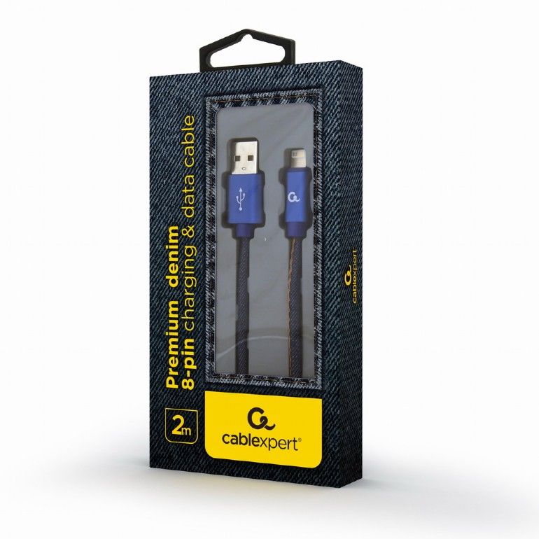 GEMBIRD CC-USB2J-AMLM-2M-BL Gembird Premium jeans (denim) 8-pin cable with metal connectors, 2m, blue_2