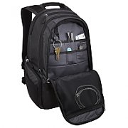 RUCSAC CASE LOGIC, pt. notebook de max. 14.1 inch, 1 compartiment, buzunar frontal x 2 | buzunar lateral x 2, waterproof, poliester, negru, 