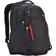 RUCSAC CASE LOGIC, pt. notebook de max. 17 inch, 2 compartimente, buzunar frontal x 2 | buzunar lateral, waterproof, nylon, negru, 