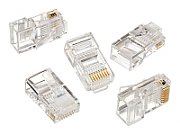 MUFA RJ-45 GEMBIRD pt. cablu UTP, Cat5e, RJ-45 (T), plastic, 100 buc, 