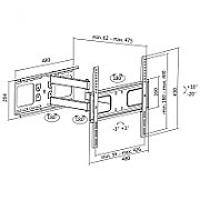 SUPORT de perete LOGILINK, pt 1 TV/monitor plat, diag. max 70 inch, inclinare, pivotare, orizontala, max 50 Kg, 