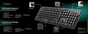 TASTATURA SPACER USB, multimedia, 104 taste + 11 taste multimedia, anti-spill, black, 