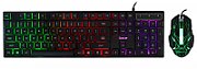 KIT gaming SPACER USB, tastatura RGB rainbow + mouse optic 7 culori, black, 