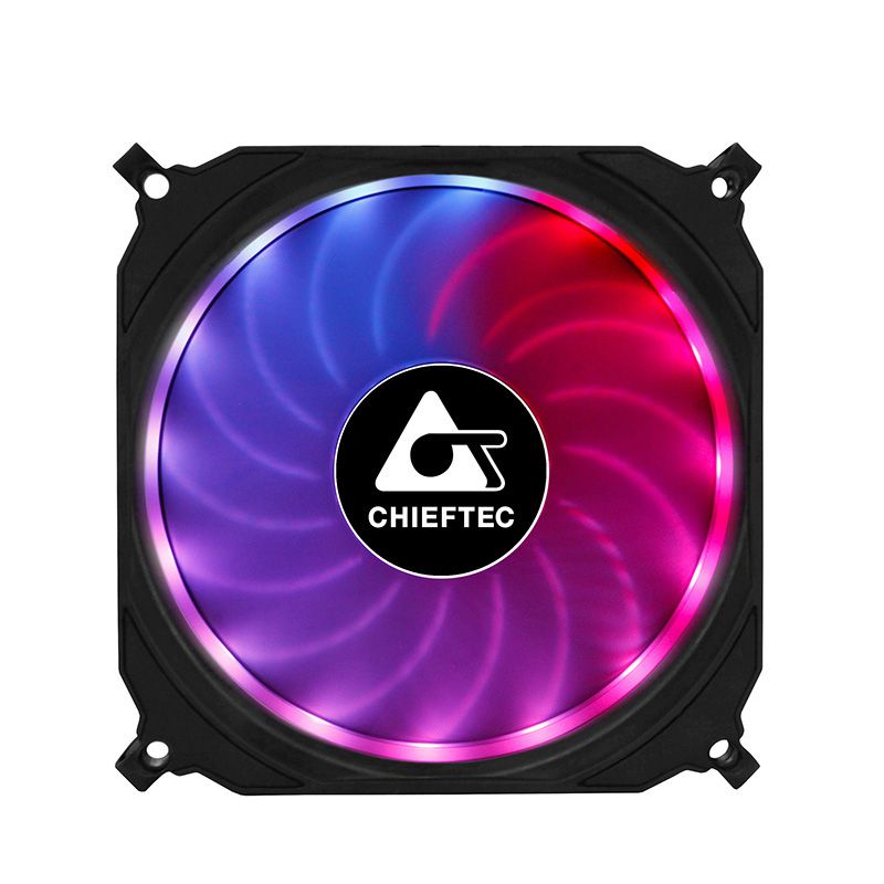 VENTILATOR CHIEFTEC PC 120x120x25 mm, ADD RGB LED, 3 buc. in pachet & HUB & telecomanda 