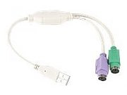 CABLU USB GEMBIRD splitter, USB 2.0 (T) la 2 x PS2 (T), 30cm, adaptor USB la mufe PS2 pt. tastatura si mouse, alb, 