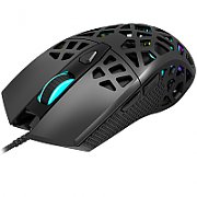 Puncher GM-20 High-end Gaming Mouse with 7 programmable buttons, Pixart 3360 optical sensor, 6 levels of DPI and up to 12000, 10 million times key life, 1.65m Ultraweave cable, Low friction with PTFE feet and colorful RGB lights, Black, size:126x67.5x39.5mm, 110g_3