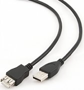 CABLU USB GEMBIRD prelungitor, USB 2.0 (T) la USB 2.0 (M), 4.5m, conectori auriti, negru, 