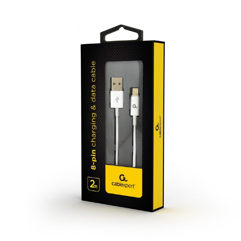 CABLU alimentare si date GEMBIRD, pt. smartphone, USB 2.0 (T) la Lightning (T), 2m, negru, 