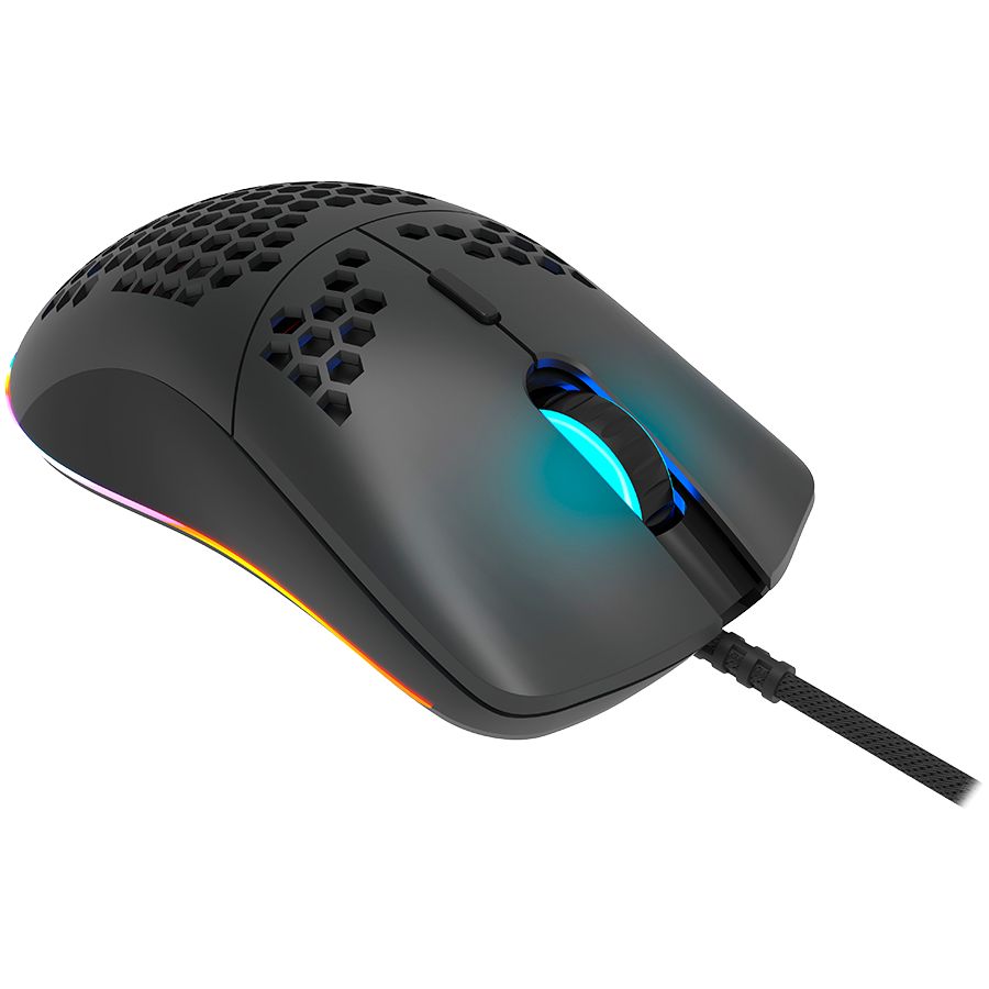 CANYON,Gaming Mouse with 7 programmable buttons, Pixart 3519 optical sensor, 4 levels of DPI and up to 4200, 5 million times key life, 1.65m Ultraweave cable, UPE feet and colorful RGB lights, Black, size:128.5x67x37.5mm, 105g_3