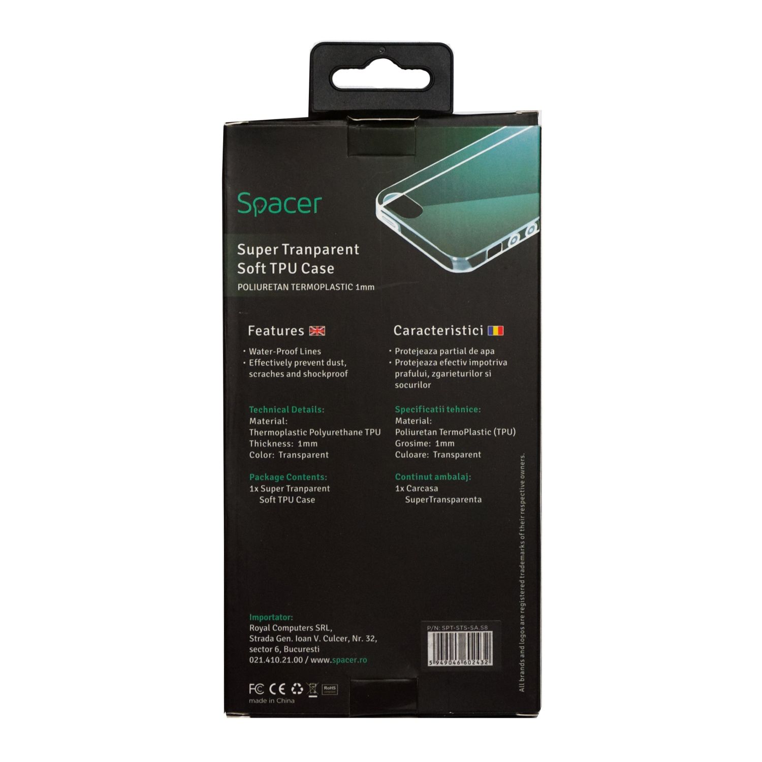 Husa telefon SuperTransparenta Spacer pentru Samsung S8, 