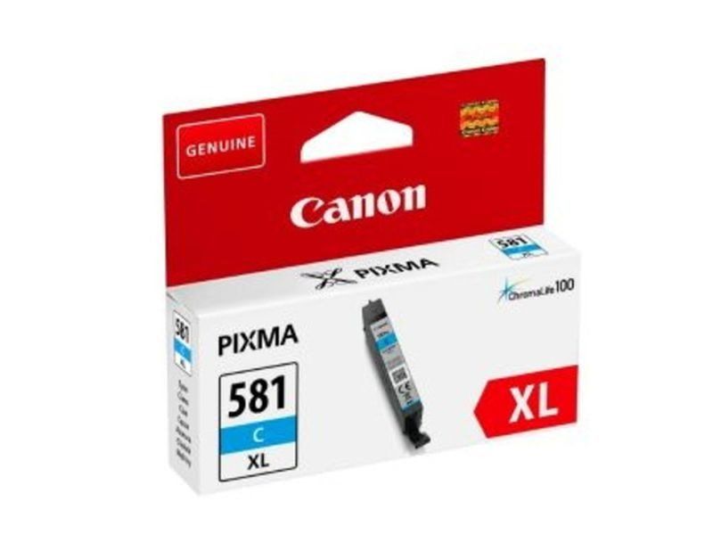 Cartus Cerneala Original Canon Cyan, CLI-581C, pentru Pixma TR7550|TR8550|TS6150|TS6250|TS705|TS8150|TS8250|TS9150|TS9155|TS9550, , incl.TV 0.11 RON, 