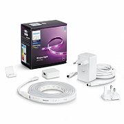 Banda LED RGBW inteligenta Philips Hue Lightstrip Plus, ZigBee Light Link, Bluetooth, 20W, IP20, lumina ambianta alba si color, temperatura reglabila 2000-6500K, 1600 lumeni, durata de viata 25.000 de ore, funcționează cu consola Hue Bridge, lungime banda 2 metri, include 1x adaptor de curent_1