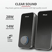 Boxe Stereo Trust Arys 2.0 Speaker Set, 28W, negru