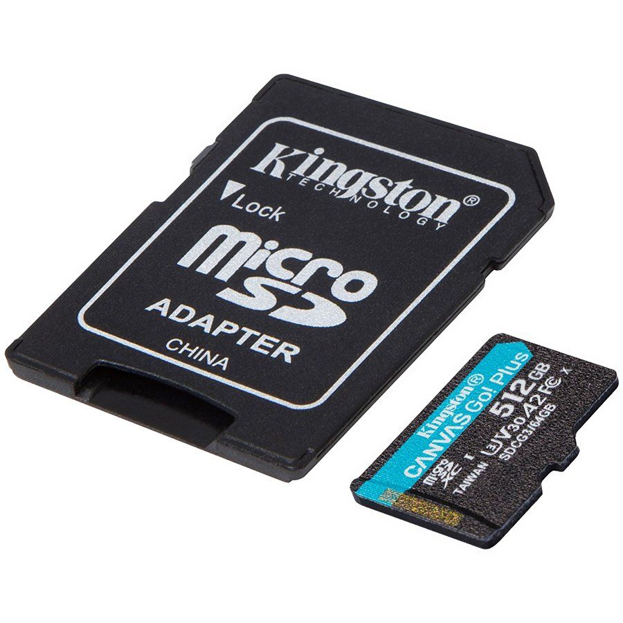 KINGSTON 512GB microSDXC Canvas Go Plus 170R A2 U3 V30 Card + ADP