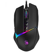 MOUSE A4tech, gaming, cu fir, USB, optic, 3200 dpi, butoane/scroll 8/1, iluminare, butoane programabile, negru, 