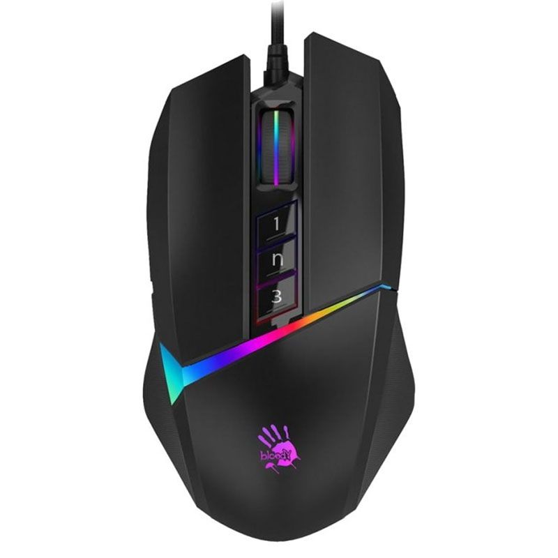 MOUSE A4tech, gaming, cu fir, USB, optic, 8000 dpi, butoane/scroll 8/1, iluminare, butoane programabile, negru,  J95S  (include TV 0.15 lei)