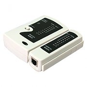 TESTER CABLU RETEA LOGILINK, pt. cablu UTP, FTP, USB, coaxial, conector RJ45, RJ11, BNC, USB, IEEE1394, 