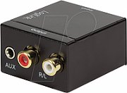 CONVERTOR audio LOGILINK, intrare: 1 x Toslink, 1 x Coaxial, iesire: 2 x RCA, 1 x 3.5mm jack, 24-bit, 96KHz, alimentator extern 5V / 1A, black, 