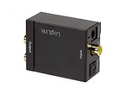 CONVERTOR audio LOGILINK, intrare: 1 x Toslink, 1 x Coaxial, iesire: 2 x RCA, 1 x 3.5mm jack, 24-bit, 96KHz, alimentator extern 5V / 1A, black, 